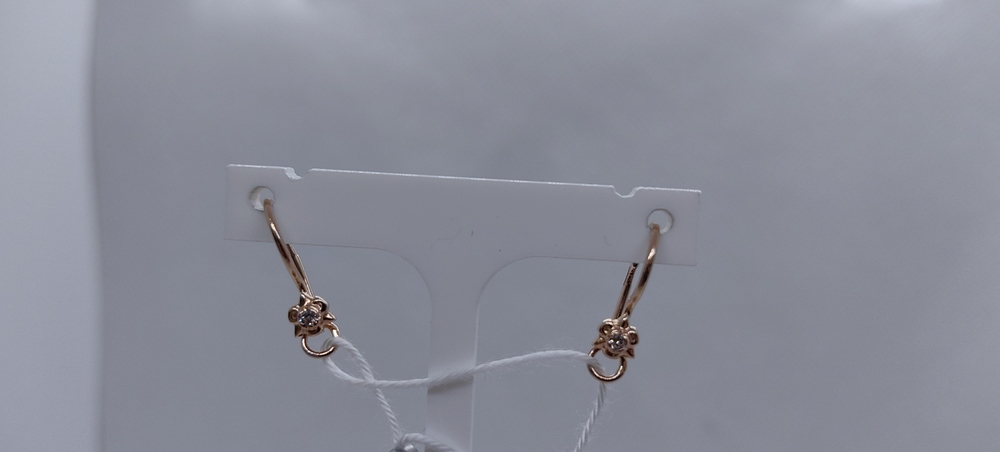 СКМ585 СЕРЬГИ С КАМНЕМ (Au 585)