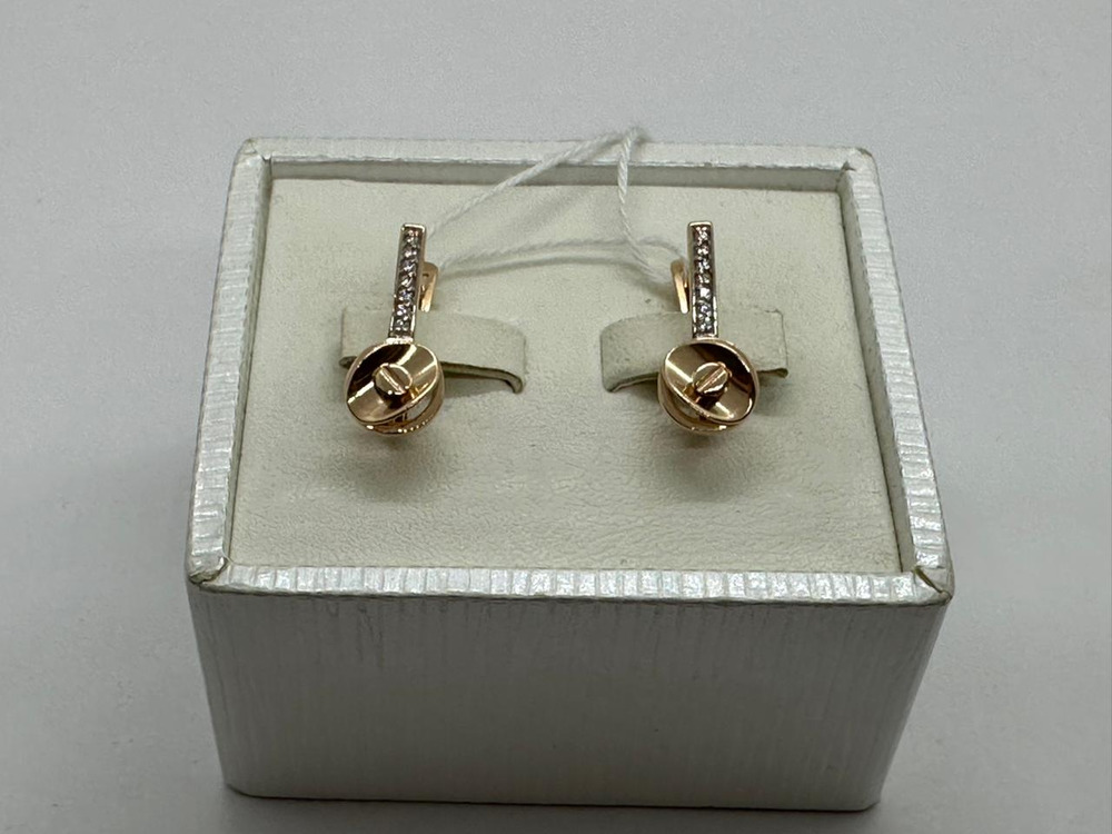 СКМИ585 СЕРЬГИ С КАМНЯМИ (Au 585)