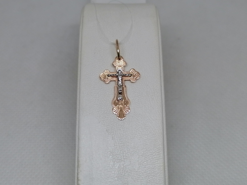 810-00273-10-00-00-02 ПОДВЕСКА КРЕСТ без камня (Au 585)