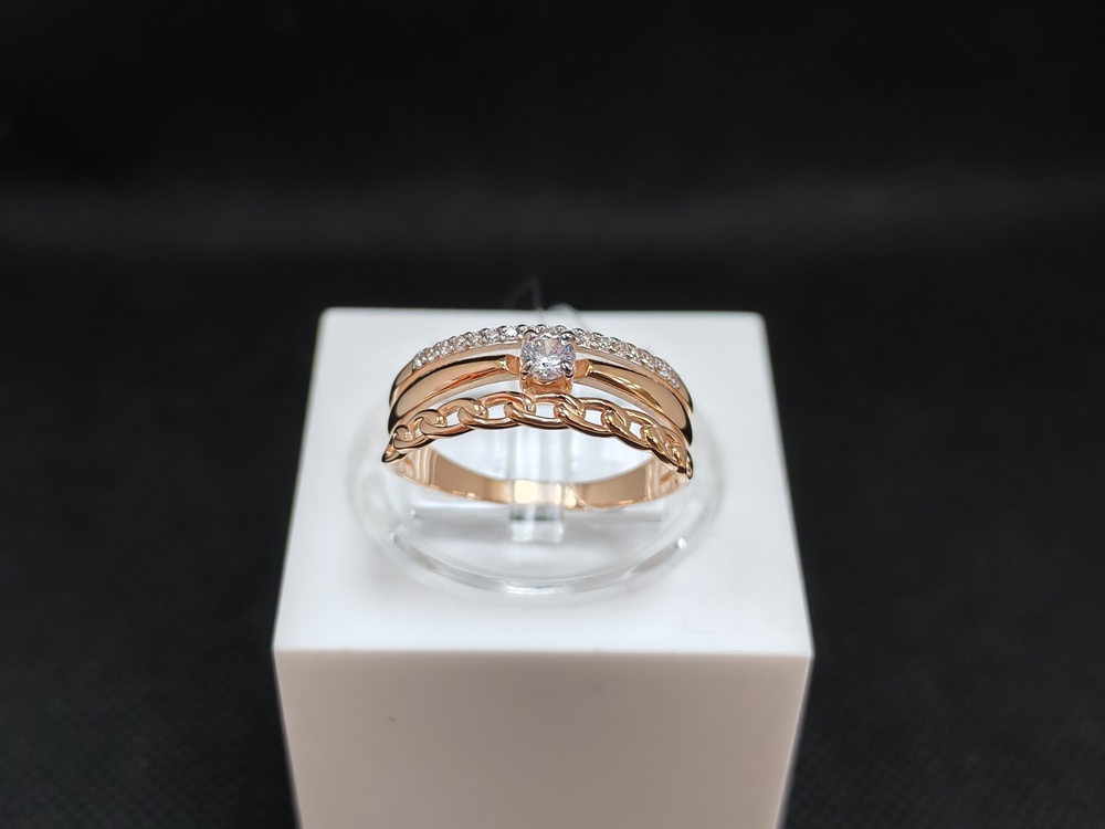 КОЛЬЦО С КАМНЯМИ (Au 585)