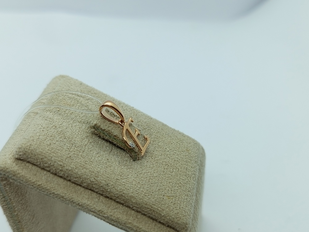 ПОДВЕСКА БУКВА Е с камнем (Au 585)