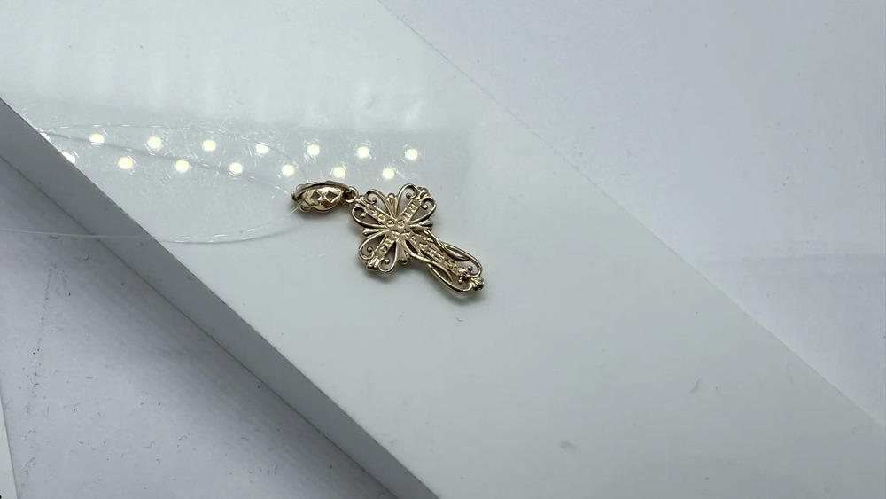 ПОДВЕСКА КРЕСТ с камнями (Au 585)