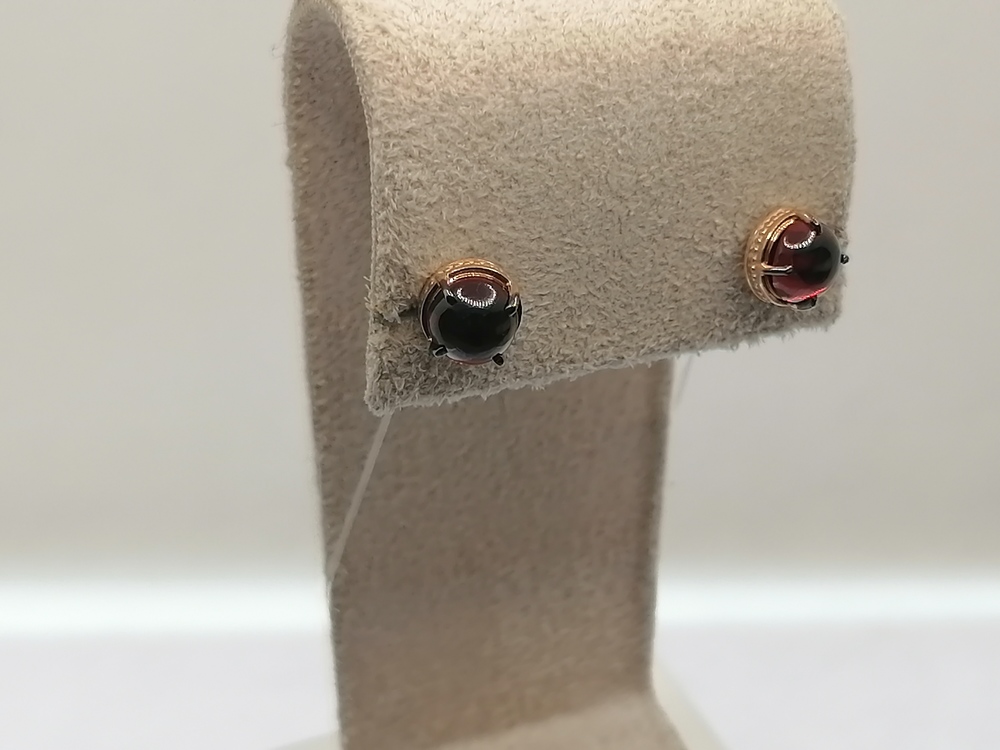 СЕРЬГИ ПУСЕТЫ гранат (Au 585)