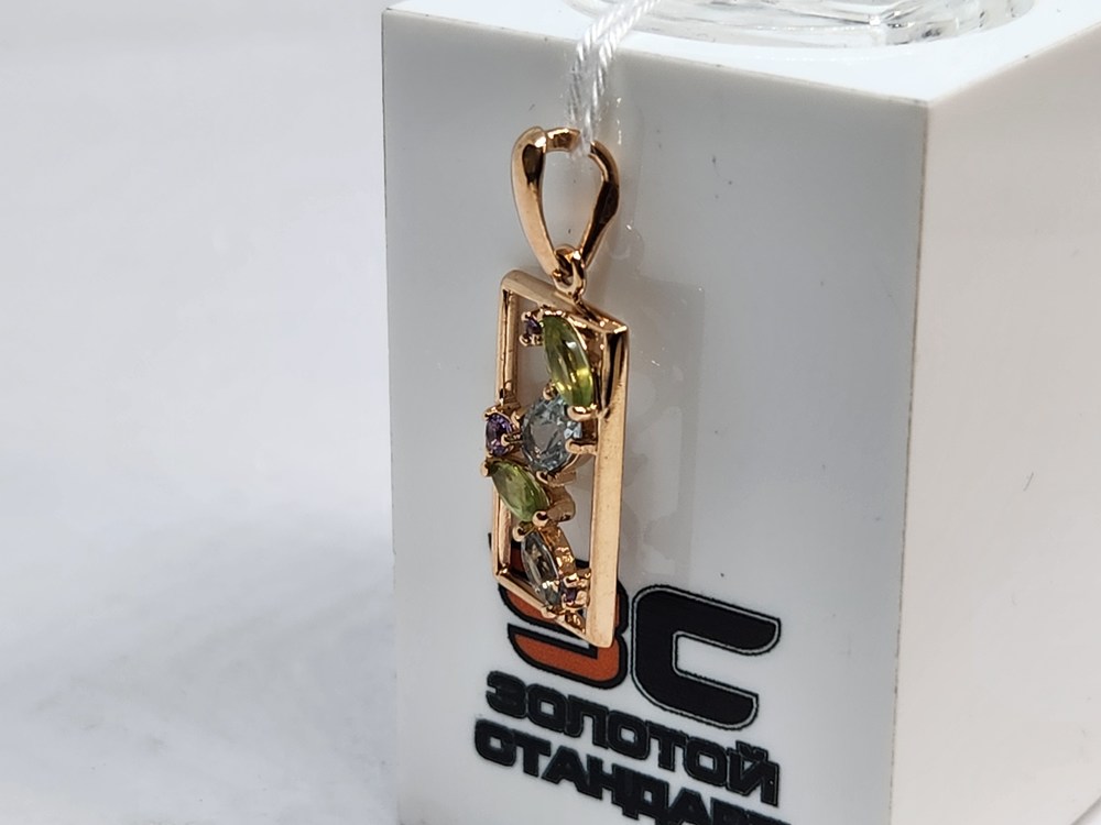ПОДКМИ585 ПОДВЕСКА С КАМНЯМИ (Au 585)