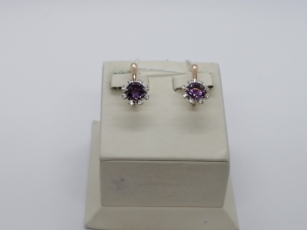 СКМИ585 СЕРЬГИ С КАМНЯМИ (Au 585)