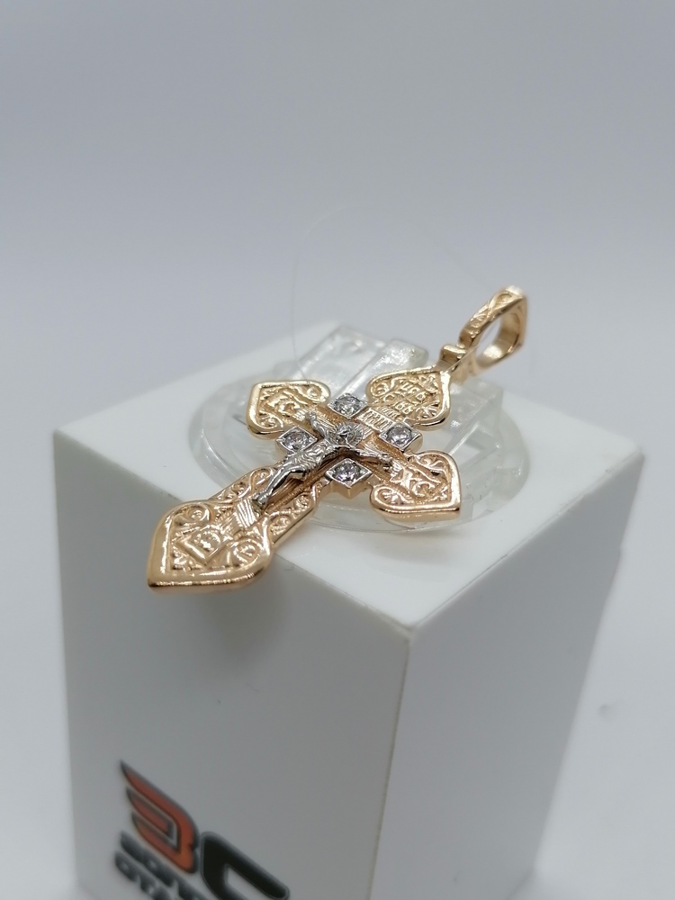 ПОДВЕСКА КРЕСТ с камнями (Au 585)