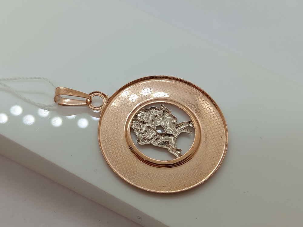 КрБПАблз ПОДВЕСКА ЗНАК ЗОДИАКА БЛИЗНЕЦЫ (Au 585)