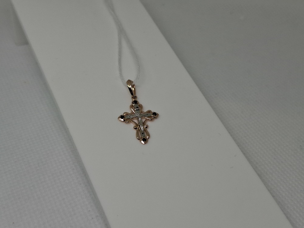 ПОДВЕСКА КРЕСТ С КАМНЯМИ (Au 585)