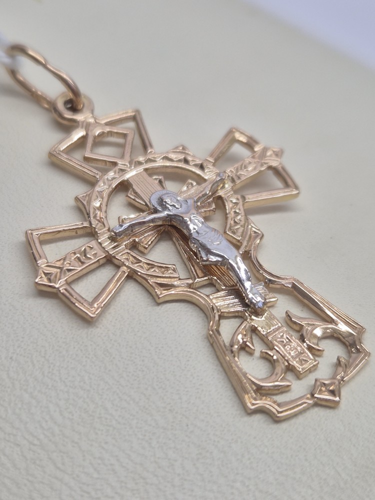 ПОДВЕСКА КРЕСТ БЕЗ КАМНЯ (Au 585)