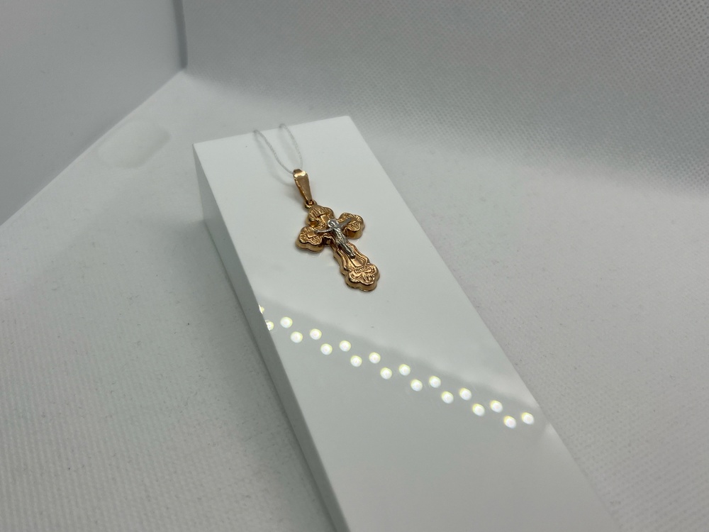 ПОДВЕСКА КРЕСТ без камня (Au 585)