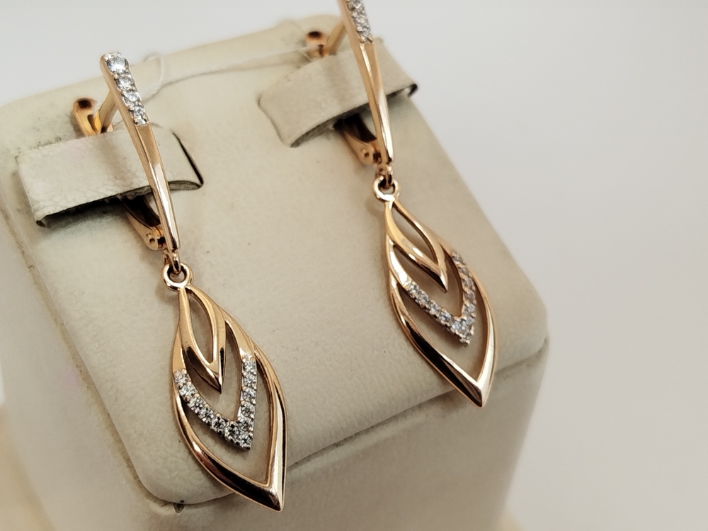 СКМИ585 СЕРЬГИ С КАМНЯМИ (Au 585)