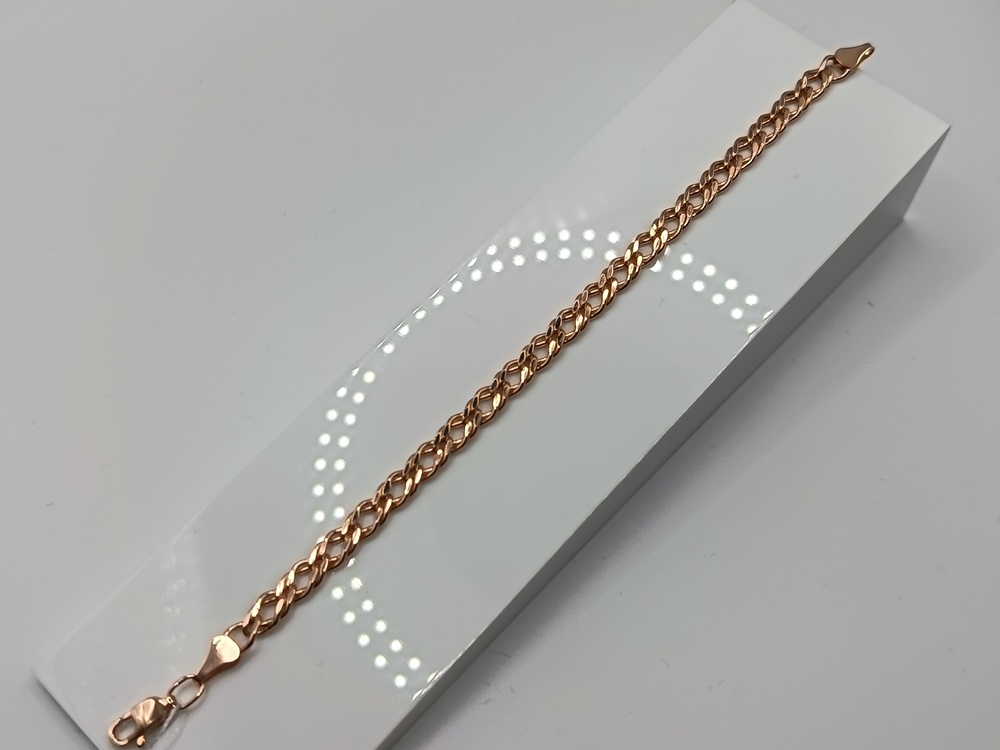 БРАСЛЕТ ПУСТОТЕЛЫЙ Ромб двойной Au 585