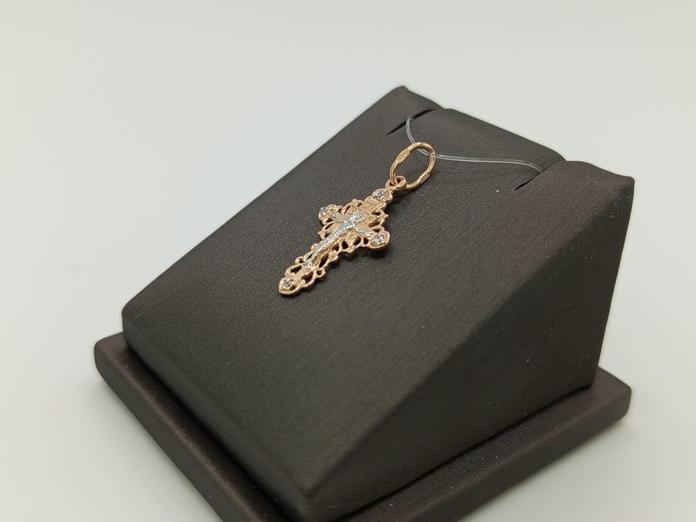 ПОДВЕСКА КРЕСТ с камнями (Au 585)