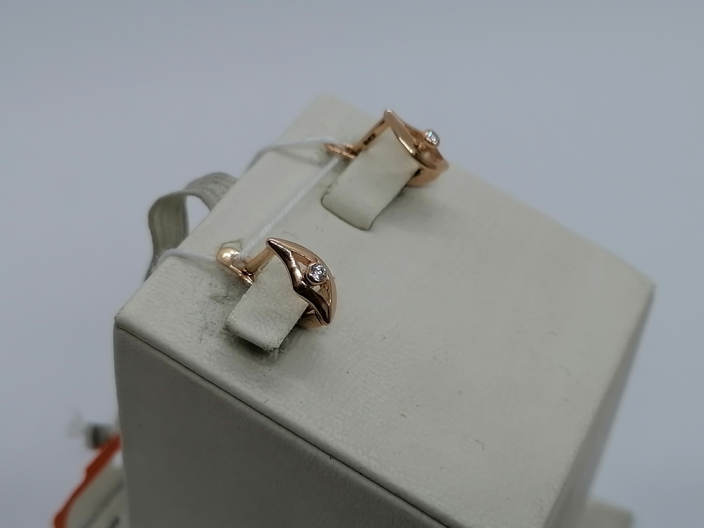 СКМ585 СЕРЬГИ С КАМНЕМ (Au 585)