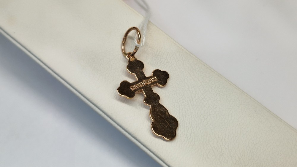 ПОДКБК585 ПОДВЕСКА КРЕСТ БЕЗ КАМНЯ (Au 585)