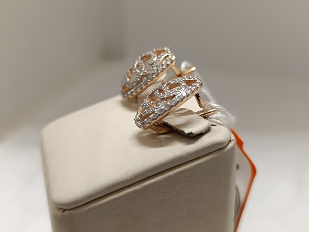 СКМИ585 СЕРЬГИ С КАМНЯМИ (Au 585)