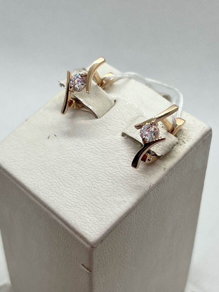 СКМ585 СЕРЬГИ С КАМНЕМ (Au 585)