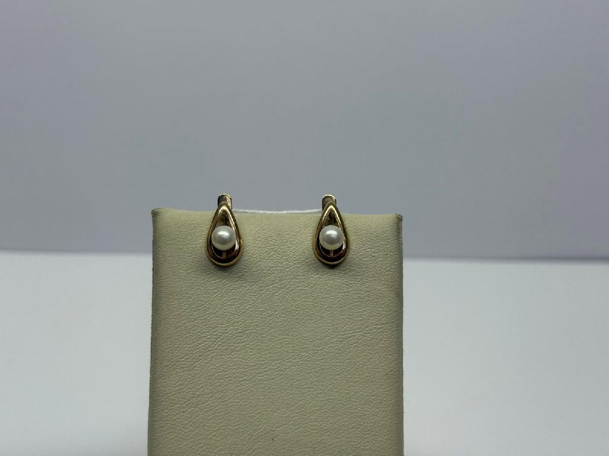 СКМ585 СЕРЬГИ С КАМНЕМ (Au 585)