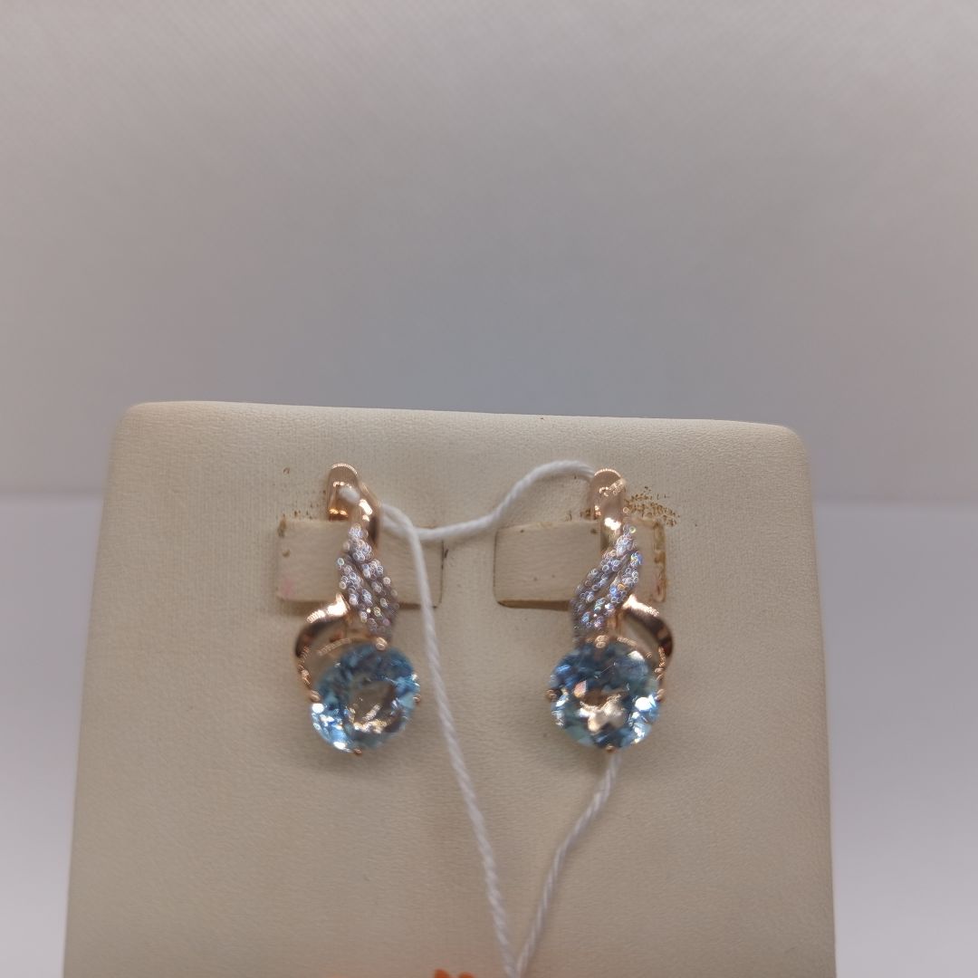 СКМИ585 СЕРЬГИ С КАМНЯМИ (Au 585)