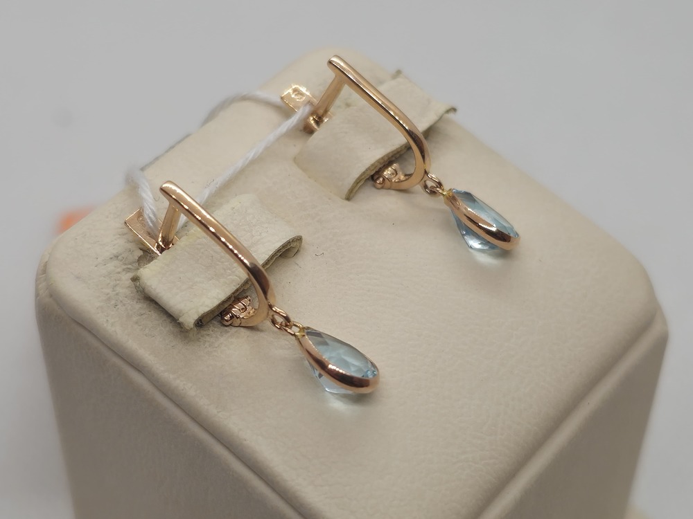 СКМ585 СЕРЬГИ С КАМНЕМ (Au 585)