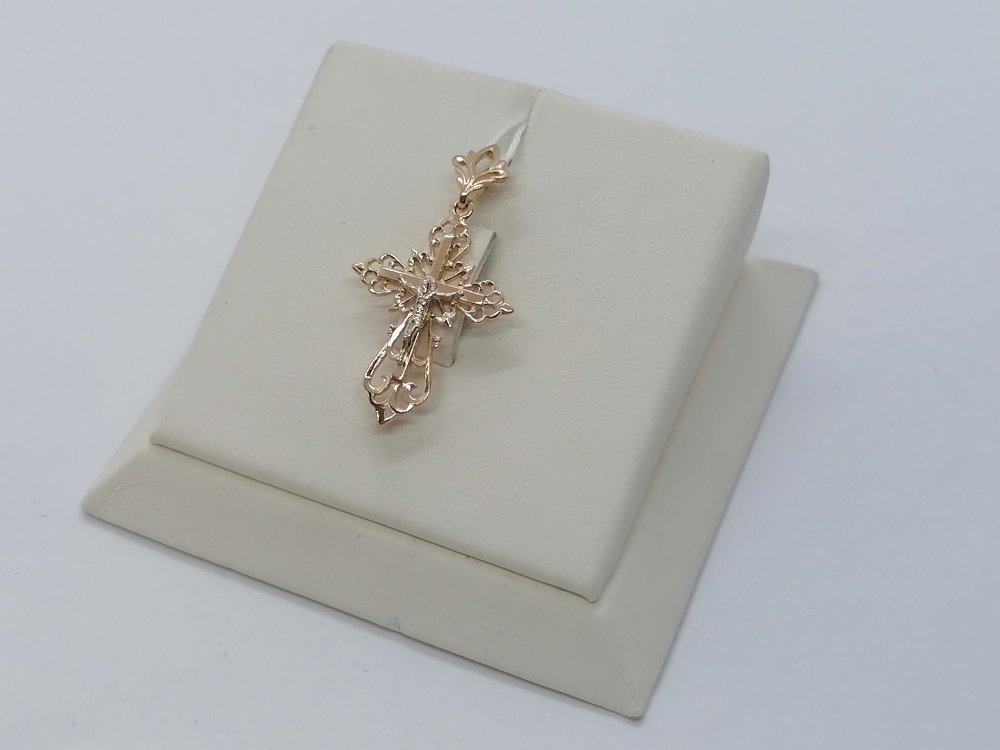 ПОДВЕСКА КРЕСТ БЕЗ КАМНЯ (Au 585)