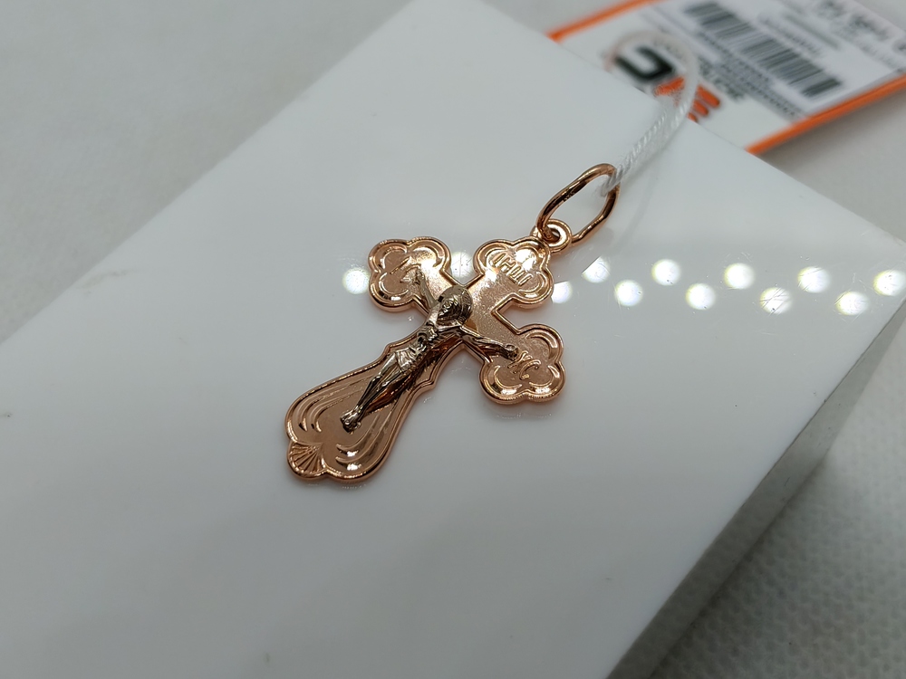 ПОДВЕСКА КРЕСТ БЕЗ КАМНЯ (Au 585)