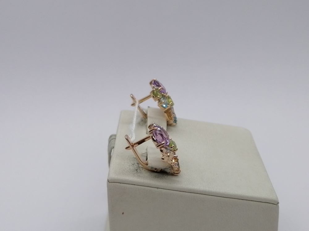 СКМИ585 СЕРЬГИ С КАМНЯМИ (Au 585)