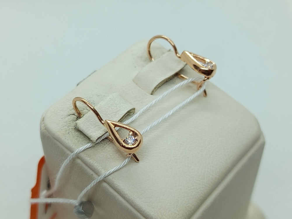 СКМ585 СЕРЬГИ С КАМНЕМ (Au 585)