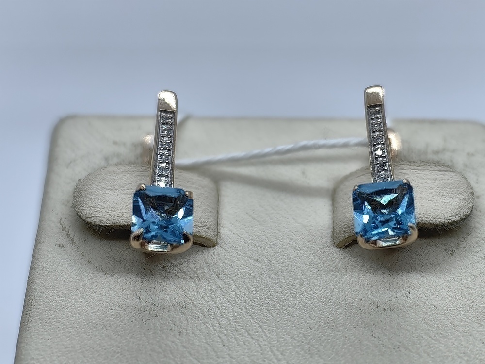 СКМИ585 СЕРЬГИ С КАМНЯМИ (Au 585)