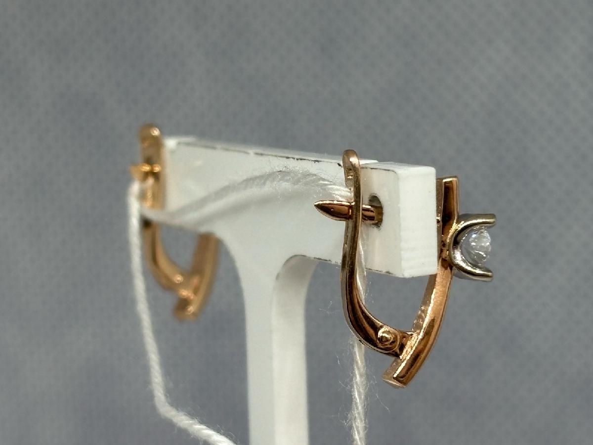 СКМ585 СЕРЬГИ С КАМНЕМ (Au 585)