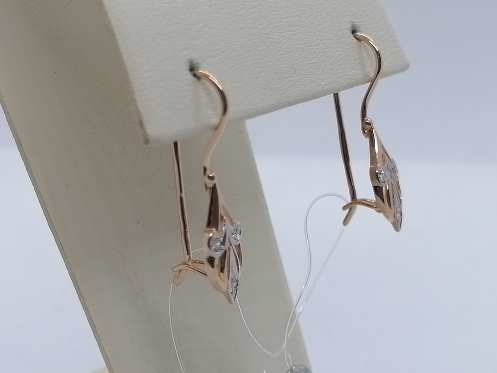 СЕРЬГИ ПЕТЕЛЬКА с камнями (Au 585)