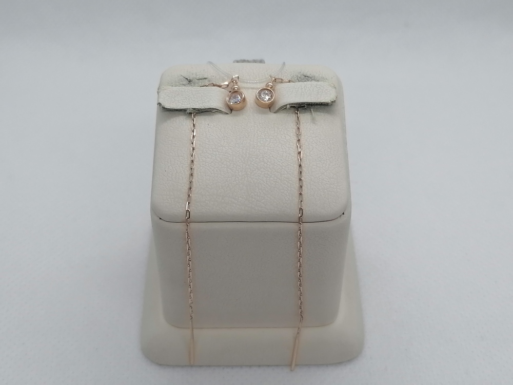 СЕРЬГИ ПРОДЕВКИ с камнем (Au 585)