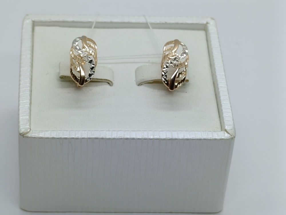 САЛМ585 СЕРЬГИ С АЛМАЗНОЙ ГРАНЬЮ (Au 585)