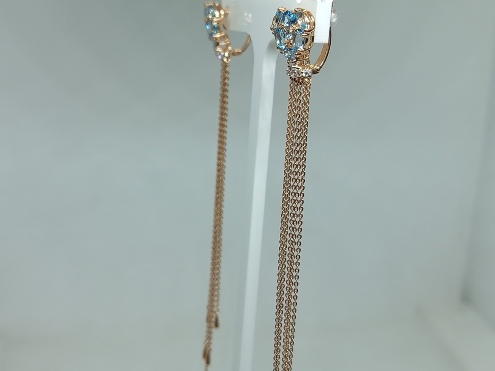 СКМИ585 СЕРЬГИ С КАМНЯМИ (Au 585)