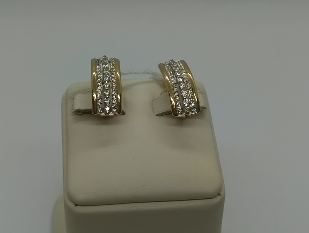 СКМИ585 СЕРЬГИ С КАМНЯМИ (Au 585)