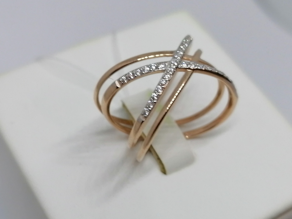 КОЛЬЦО С КАМНЯМИ (Au 585)