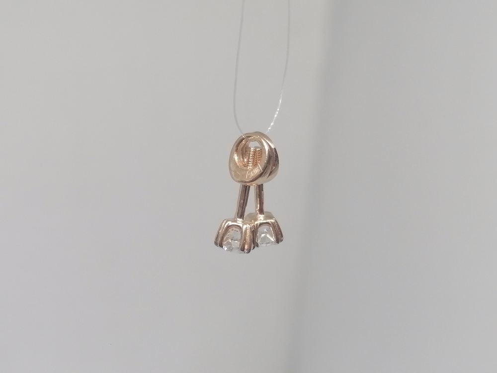 01-214655 СЕРЬГИ ПУСЕТЫ с камнем (Au 585)