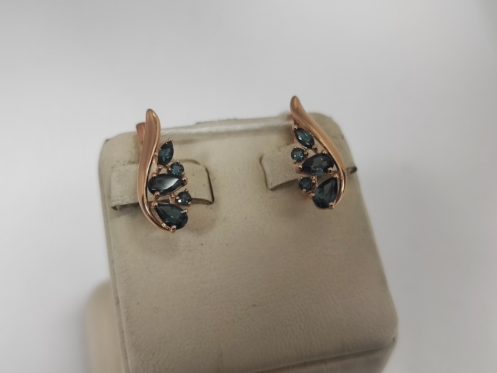 СКМИ585 СЕРЬГИ С КАМНЯМИ (Au 585)