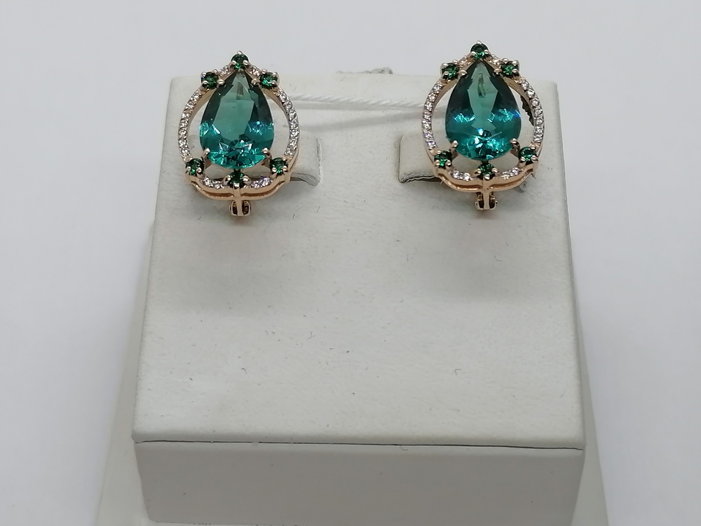 СКМИ585 СЕРЬГИ С КАМНЯМИ (Au 585)