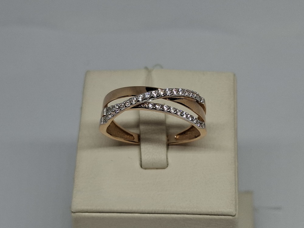 КОЛЬЦО С КАМНЯМИ (Au 585)