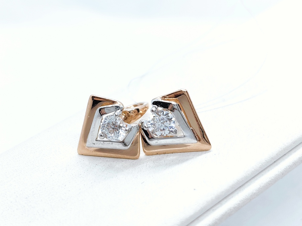 СЕРЬГИ ПУСЕТЫ с камнем (Au 585)