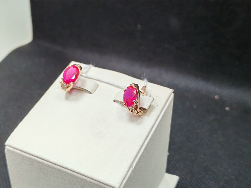 СКМИ585 СЕРЬГИ С КАМНЯМИ (Au 585)