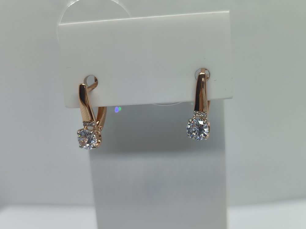 СЕРЬГИ С КАМНЕМ (Au 585)