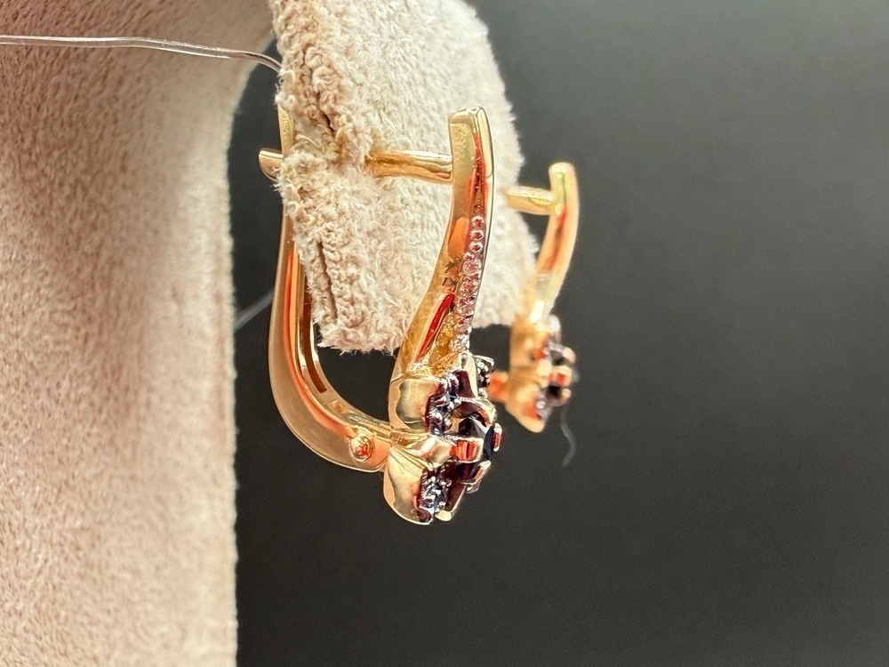 СЕРЬГИ Бриллиант, сапфир (Au 585)