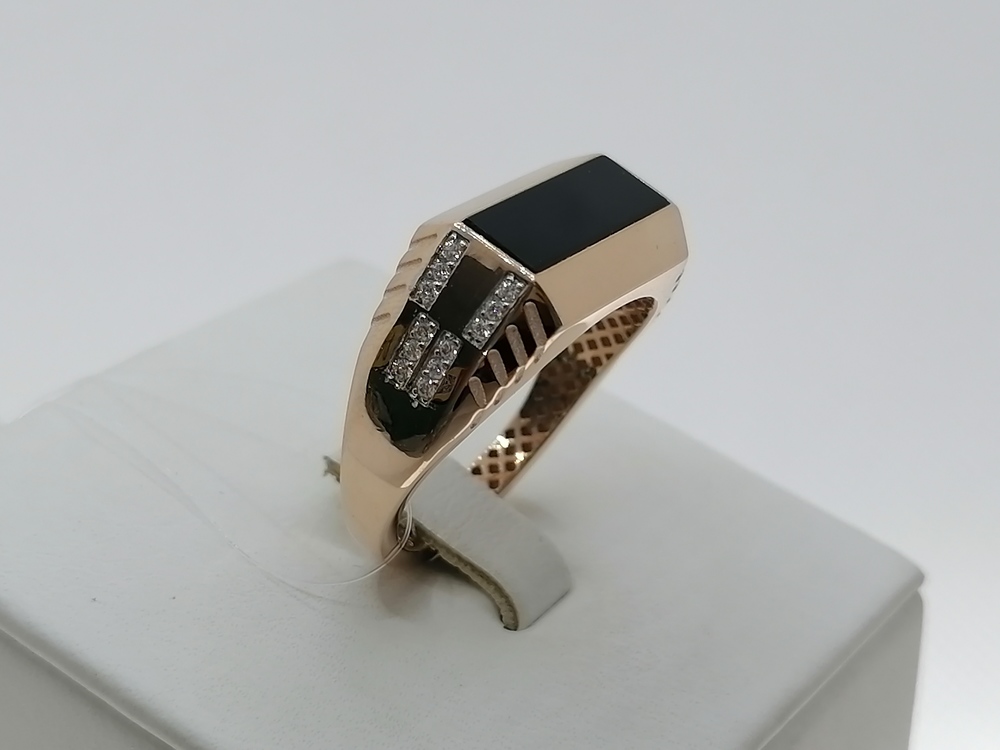 КОЛЬЦО ПЕЧАТКА с камнями (Au 585)