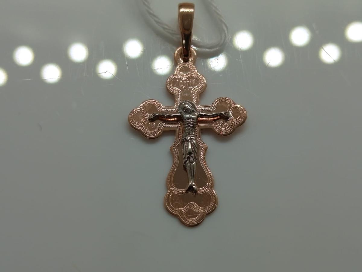 ПОДВЕСКА КРЕСТ БЕЗ КАМНЯ (Au 585)