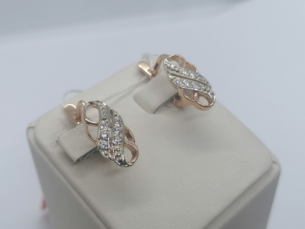 СКМИ585 СЕРЬГИ С КАМНЯМИ (Au 585)