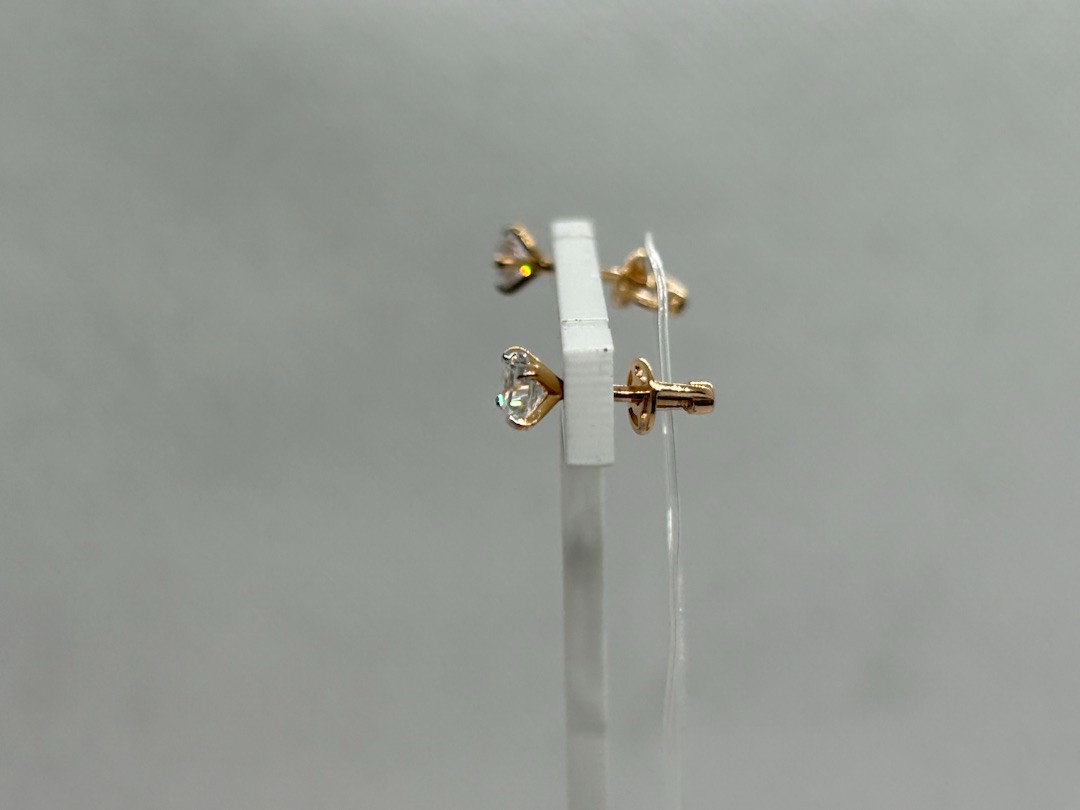 СЕРЬГИ ПУСЕТЫ с камнем (Au 585)