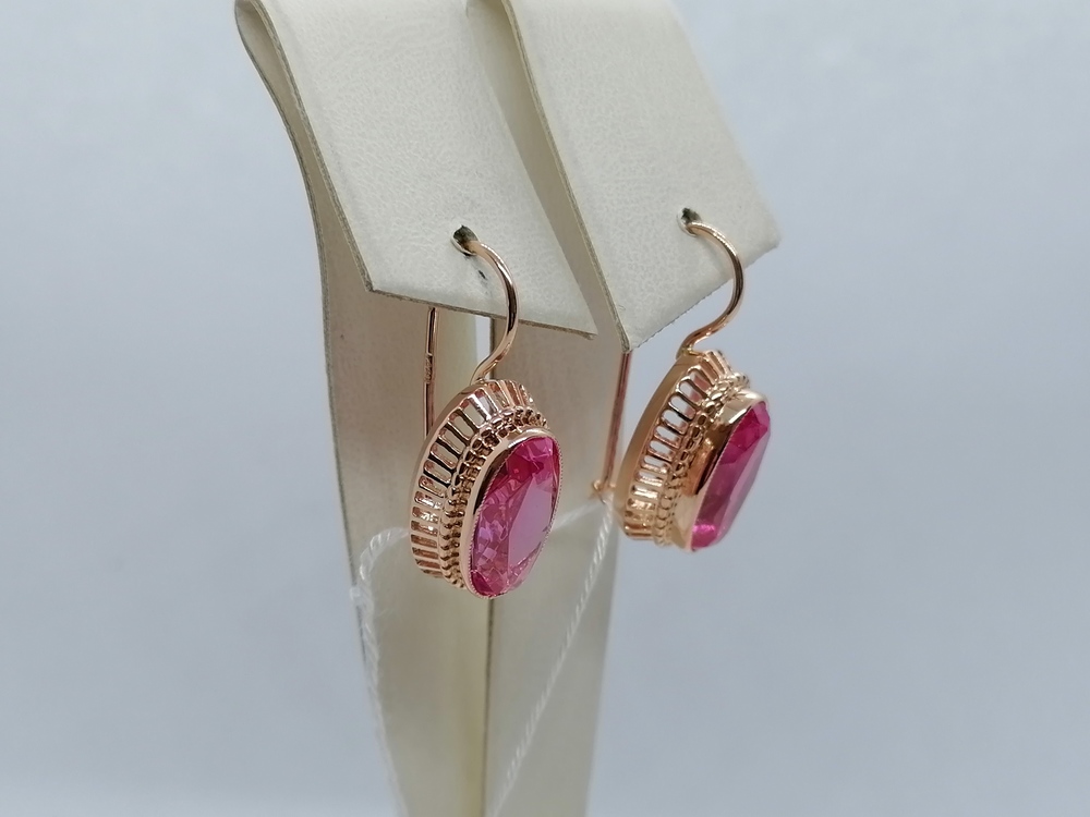 СКМ583 СЕРЬГИ С КАМНЕМ (Au 583)