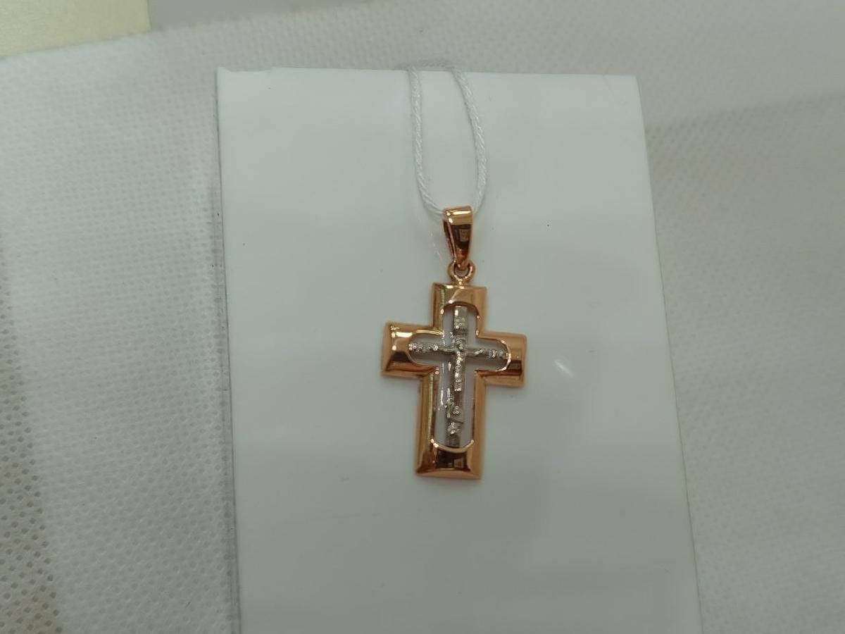 ПОДВЕСКА КРЕСТ БЕЗ КАМНЯ (Au 585)